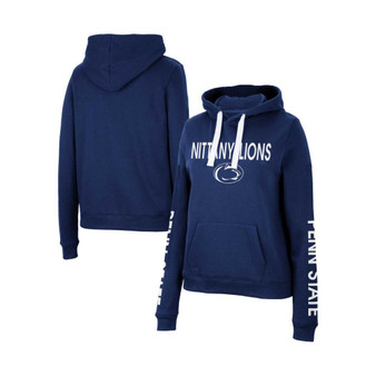 Women's Navy Penn State Nittany Lions 3-Hit Pullover Sweatshirt
