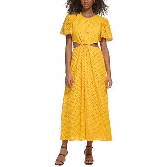 Women's Circle Eyelet Side-Cutout Maxi