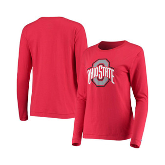 Women's Scarlet Ohio State Buckeyes University Primary Logo Long Sleeve T-shirt
