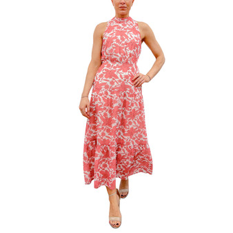 Women's High-Neck Tie-Back Midi Dress