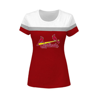 Women's White, Red St. Louis Cardinals Plus Size Colorblock T-shirt