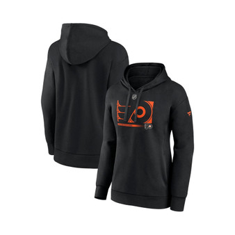Women's Branded Black Philadelphia Flyers Authentic Pro Core Collection Secondary Logo V-Neck Pullover Hoodie