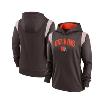 Women's Brown Cleveland Browns Sideline Stack Performance Pullover Hoodie