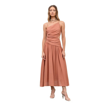 Women's Ruched Cut-Out Midi Dress
