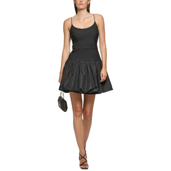 Womens' Nylon Compression And Taffeta Skirt Fit & Flare Dress
