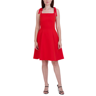 Women's Square-Neck Tie-Shoulder Dress