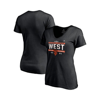 Women's Branded Black San Francisco Giants 2021 NL West Division Champions Locker Room Plus Size V-Neck T-shirt