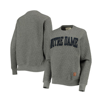 Women's Heather Charcoal Notre Dame Fighting Irish Moose Quilted Pullover Sweatshirt