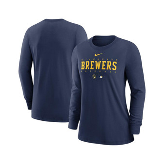Women's Navy Milwaukee Brewers Authentic Collection Legend Performance Long Sleeve T-shirt