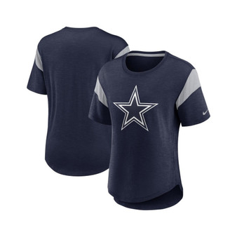 Women's Heather Navy Dallas Cowboys Primary Logo Fashion Top