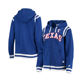 Women's Royal Texas Rangers Vintage-Like Full-Zip Hoodie