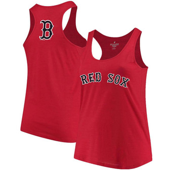 Women's Red Boston Red Sox Swing For The Fences Tri-Blend Racerback Tank Top