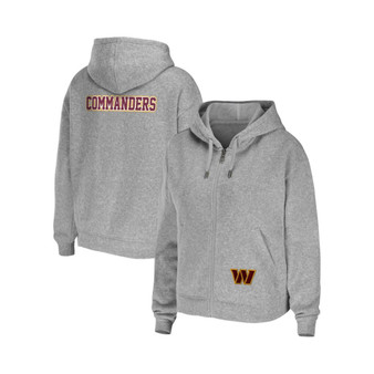 Women's Heathered Gray Washington Commanders Team Full-Zip Hoodie