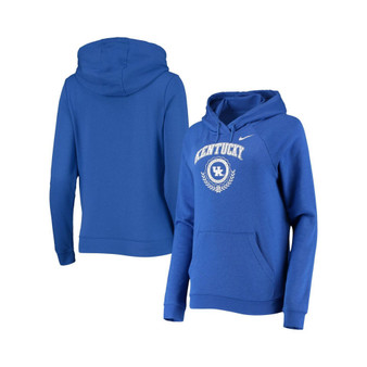 Women's Royal Kentucky Wildcats Varsity Fleece Tri-Blend Raglan Pullover Hoodie