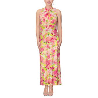 Fran Halter Printed Maxi Dress