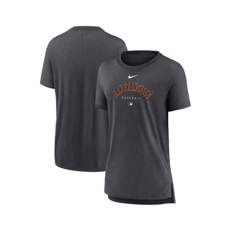 Women's Heather Charcoal San Francisco Giants Authentic Collection Early Work Tri-Blend T-shirt