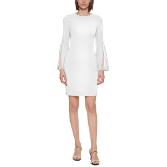 Petite Split-Sleeve Sheath Dress