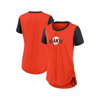 Women's Orange San Francisco Giants Hipster Swoosh Cinched Tri-Blend Performance Fashion T-shirt