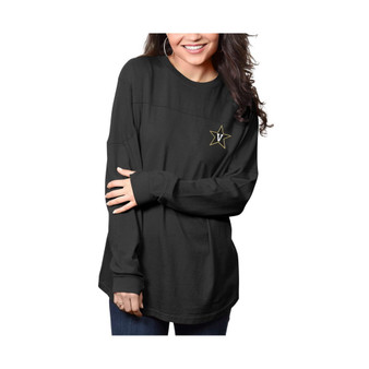 Women's Black Vanderbilt Commodores The Big Shirt Oversized Long Sleeve T-shirt