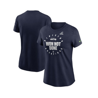 Women's College Navy Seattle Seahawks 2020 NFC West Division Champions Trophy Collection T-shirt