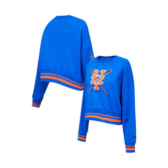 Women's Royal New York Mets Mash Up Pullover Sweatshirt