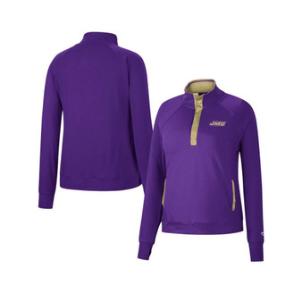 Women's Purple James Madison Dukes Kipling Raglan Quarter-Snap Top