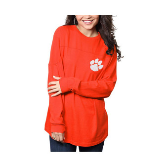 Women's Orange Clemson Tigers The Big Shirt Oversized Long Sleeve T-shirt