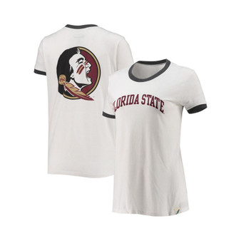 Women's White Florida State Seminoles Burnout Ringer T-shirt