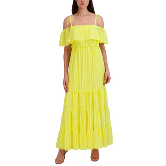 Women's Off-The-Shoulder Tiered Chiffon Maxi Dress