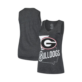 Women's Black Georgia Bulldogs Ferris Melange V-Neck Tank Top