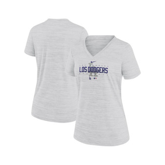 Women's White Los Angeles Dodgers City Connect Velocity Practice Performance V-Neck T-shirt