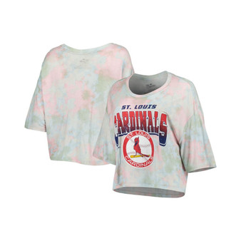 Women's Threads St. Louis Cardinals Cooperstown Collection Tie-Dye Boxy Cropped Tri-Blend T-shirt