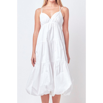 Women's Balloon Dress with Strappy Back Detail