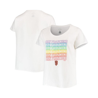 Women's White San Francisco Giants Plus Size Pride Scoop Neck T-shirt
