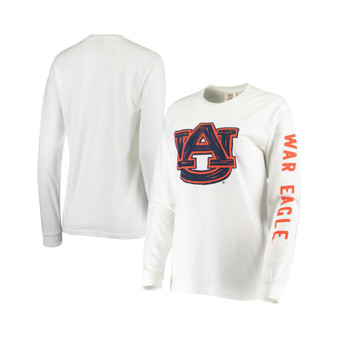 Women's White Auburn Tigers Drawn Logo Oversized Long Sleeve T-shirt