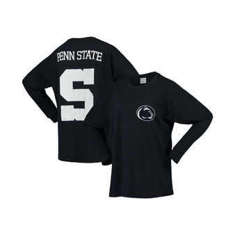 Women's Navy Penn State Nittany Lions Big Shirt Oversized Long Sleeve T-shirt