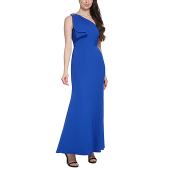 Women's Embellished Draped One-Shoulder Gown