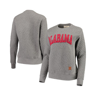 Women's Heathered Gray Alabama Crimson Tide Moose Applique Quilted Crewneck Sweatshirt