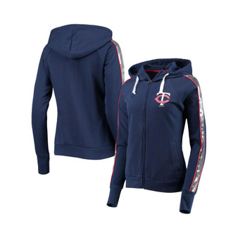 Women's Navy Minnesota Twins Game Changer Raglan Full-Zip Hoodie