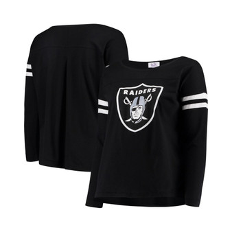 Women's Black Las Vegas Raiders Plus Size Free Agent Long Sleeve T-shirt
