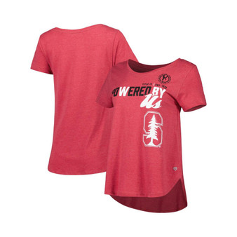 Women's Heathered Cardinal Stanford Cardinal PoWered By Title IX T-shirt