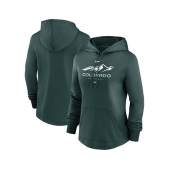 Women's Green Colorado Rockies City Connect Pregame Performance Pullover Hoodie