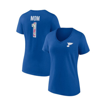Women's Branded Blue St. Louis Blues Team Mother's Day V-Neck T-shirt