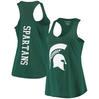 Women's Green Michigan State Spartans Essential 2-Hit Racerback Tank Top
