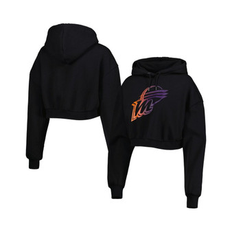 Women's Black Phoenix Mercury Washed Cropped Pullover Hoodie