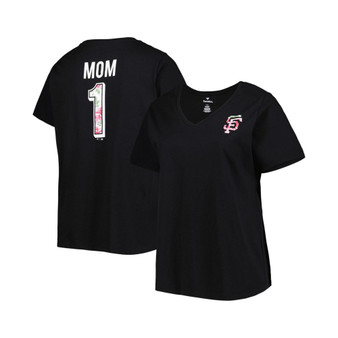 Women's Black San Francisco Giants Mother's Day Plus Size Best Mom Ever V-Neck T-shirt