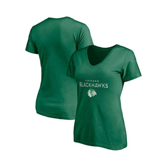 Women's Branded Kelly Green Chicago Blackhawks St. Patrick's Day Celtic Knot V-Neck T-shirt