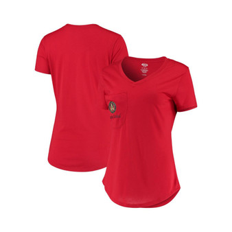 Women's Atlanta United FC Unwind Pocket V-Neck T-shirt - Red