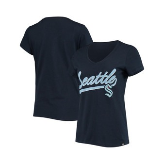 Women's '47 Navy Seattle Kraken Script Sweep Ultra Rival T-shirt