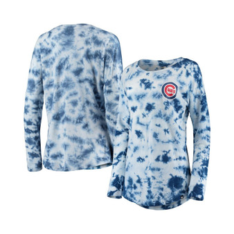 Women's Royal Chicago Cubs Tie-Dye Long Sleeve T-shirt